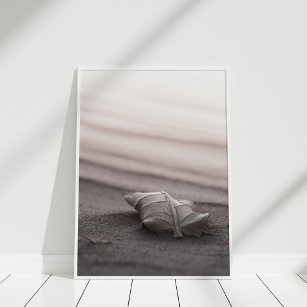 Blush Beach with Leaf Poster