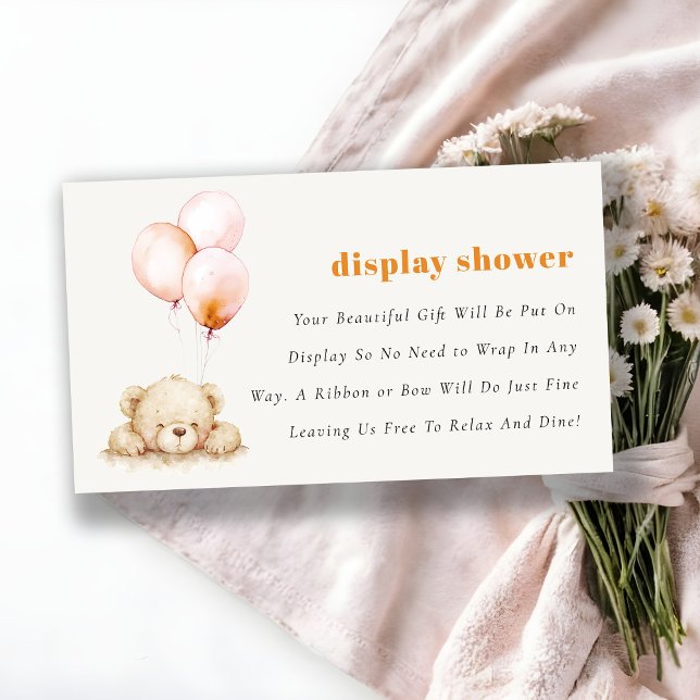 Blush Bearly Wait Balloon Baby Display Shower Enclosure Card (Creator Uploaded)