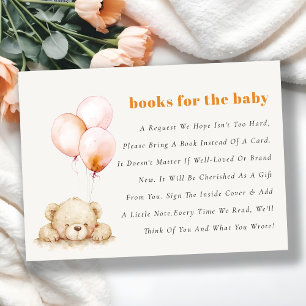 Blush Bearly Wait Balloon Books For Baby Shower Enclosure Card