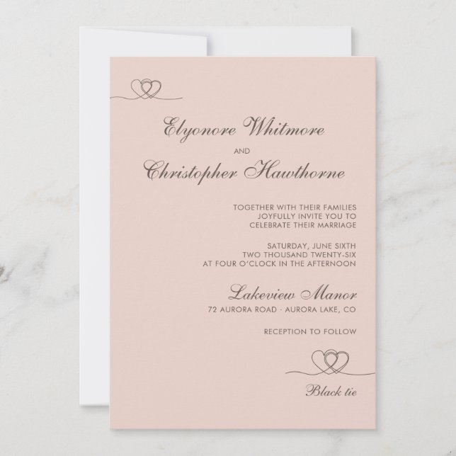 Blush Beige Modern Chic Mix and Match Wedding Invitation (Front)