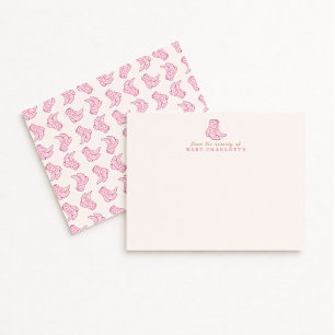 Blush Beige Rodeo Boots Nursery Note Card