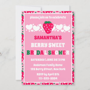 Blush Berry Sweet Bridal Celebration Invitation