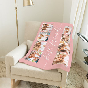 Blush   Best Friends Photo Collage Fleece Blanket