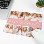 Blush | Best Friends Photo Collage Mouse Pad<br><div class="desc">Celebrate friendship with your besties with this cool photo collage mousepad featuring 6 favourite photos,  with “best friends” in the centre in white hand lettered calligraphy script lettering on a blush pink background.</div>