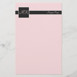 Blush & Black Colour Block Stationery