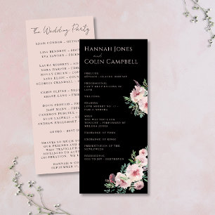 Blush & Black Elegant Floral Watercolor Program Programme