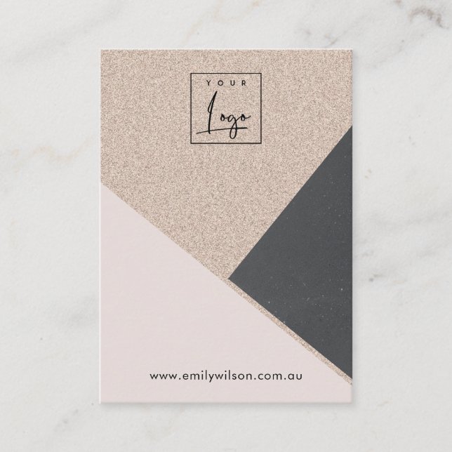  Blush Black Glitter Blank Jelewry Display Logo Business Card (Front)