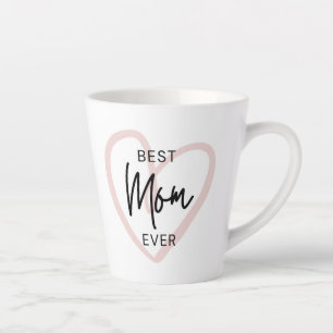 Blush Black Handwriting Modern Simple Heart  Latte Mug