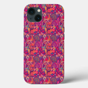 Blush Bloom: Artistic Pink Garden Pattern iPhone 13 Case