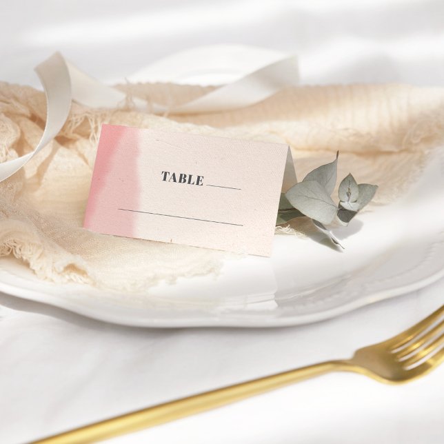 Blush & Bloom Bold Script Photo Wedding Folded Place Card (Creator Uploaded)