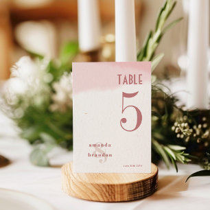 Blush & Bloom Bold Script Wedding 5x7 Table Number