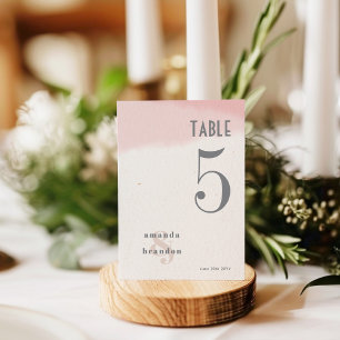 Blush & Bloom Bold Script Wedding 5x7 Table Number