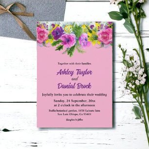 Blush Bloom Botanical Country Boho Floral Wedding Invitation