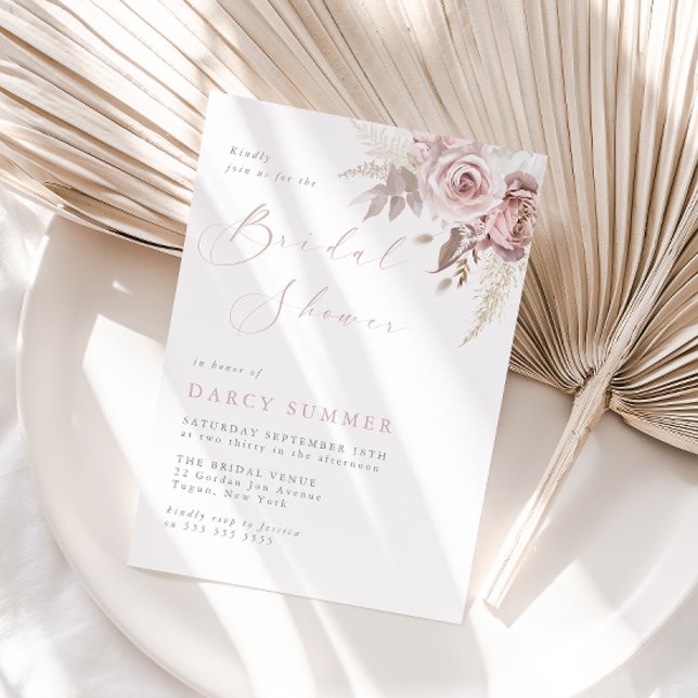 Blush Bloom Bridal Shower Invitation (Creator Uploaded)