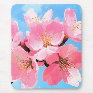 Blush Bloom Cherry Blossom Mouse Pad