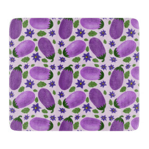 Blush & Bloom Eggplant Collection – Soft Lilac Cutting Board