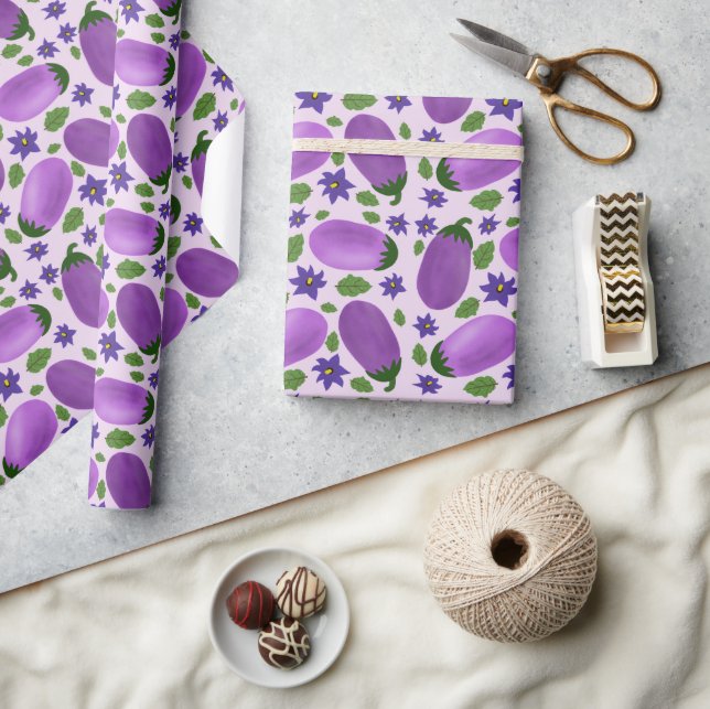 Blush & Bloom Eggplant Collection – Soft Lilac Wrapping Paper (Crafts)