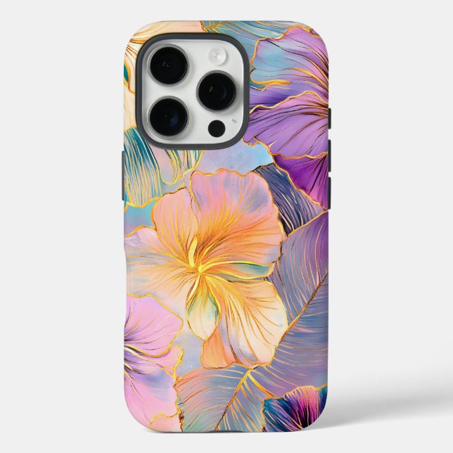 Blush Bloom Exotic Leaves Flower Case-Mate iPhone Case (Back)