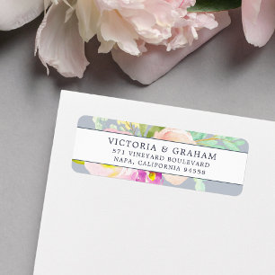 Blush Bloom   Floral Return Address