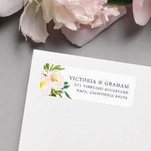 Blush Bloom Floral Return Address