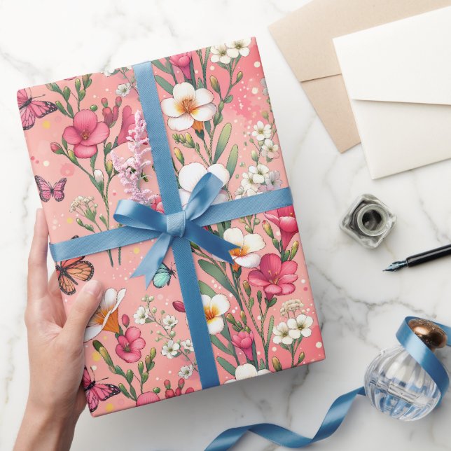 Blush Bloom Garden Wrapping Paper (Gifting)