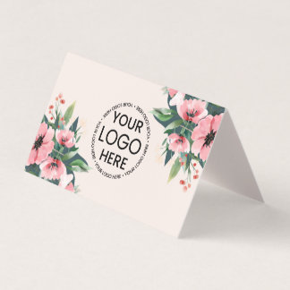 Blush Bloom Logo Rose Real Estate Agent Business Card