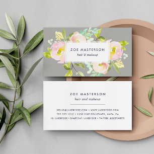 Blush Bloom   Modern Floral Business Card