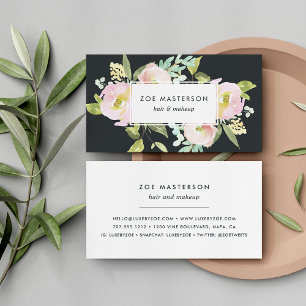 Blush Bloom Modern Watercolor Floral Business Card