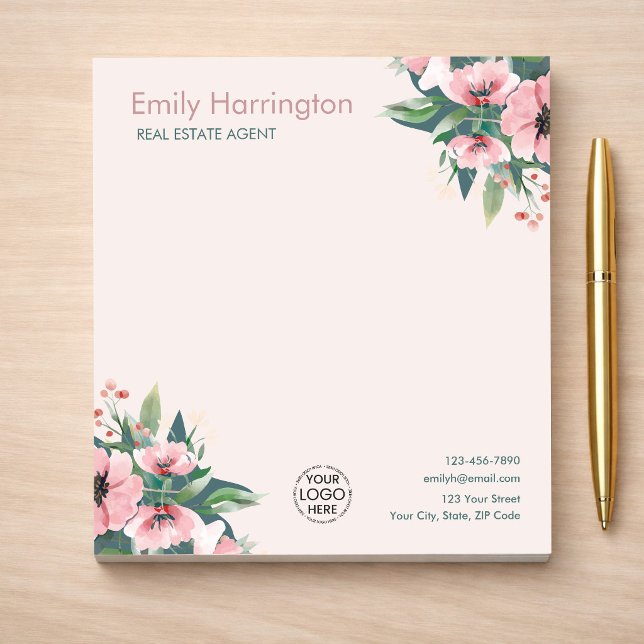 Blush Bloom Notepad Rose Real Estate Agent (Creator Uploaded)