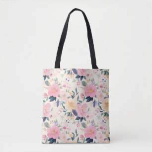 Blush & Bloom Pink Floral Chic Elegant Tote Bag