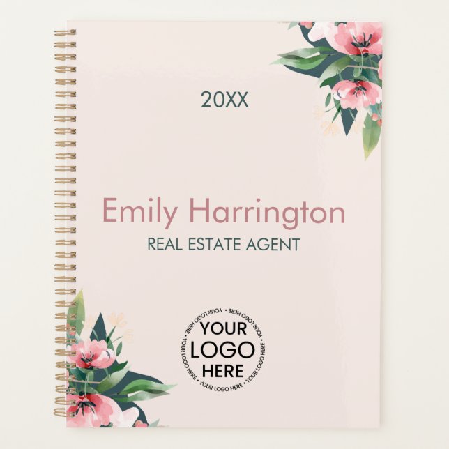 Blush Bloom Rose Real Estate Agent Planner (Front)