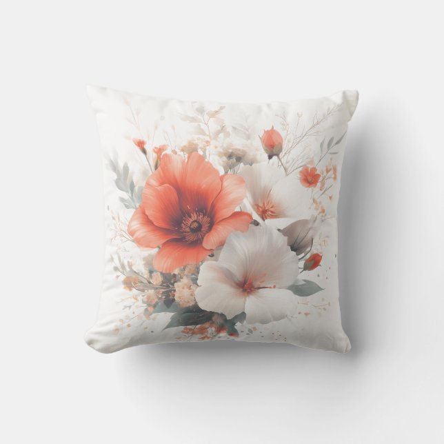 Blush Bloom” Throw Pillow (Front)