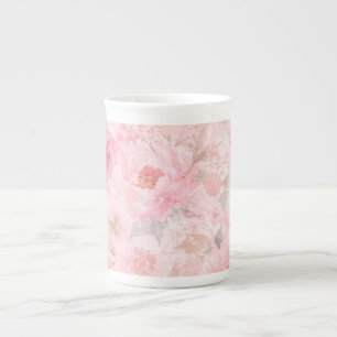 Blush Bloom Watercolor Floral Bone China Mug