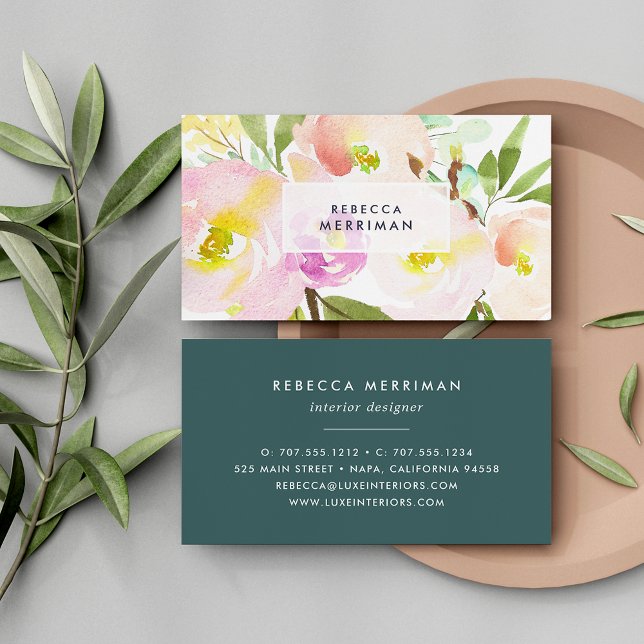 Blush Bloom | Watercolor Floral Business Card (Creator Uploaded)