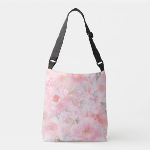 Blush Bloom Watercolor Floral Crossbody Bag