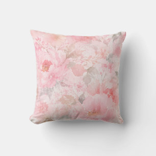 Blush Bloom Watercolor Floral Cushion