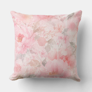 Blush Bloom Watercolor Floral Cushion