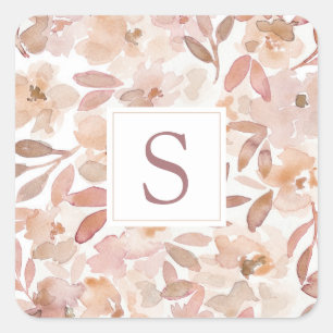 Blush Bloom Where You Are Planted - Floral Pattern Square Sticker