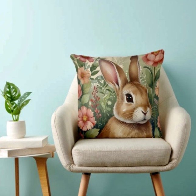 Blush Blooms and Bunny  Cushion (Creator Uploaded)
