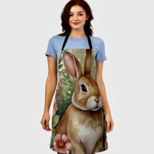 Blush Blooms and Bunny Dreams All-Over Print Apron