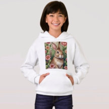 Blush Blooms and Bunny Dreams Hoodie