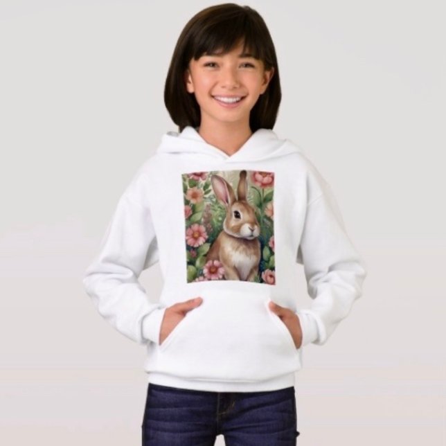 Blush Blooms and Bunny Dreams Hoodie (Creator Uploaded)