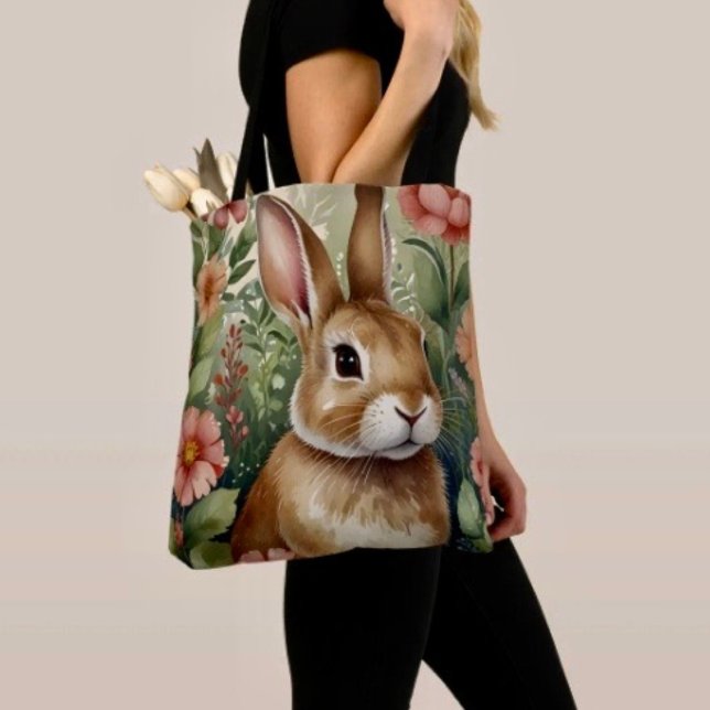 Blush Blooms and Bunny Dreams Tote Bag (Creator Uploaded)