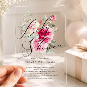 Blush Blossom Baby Shower Invitation