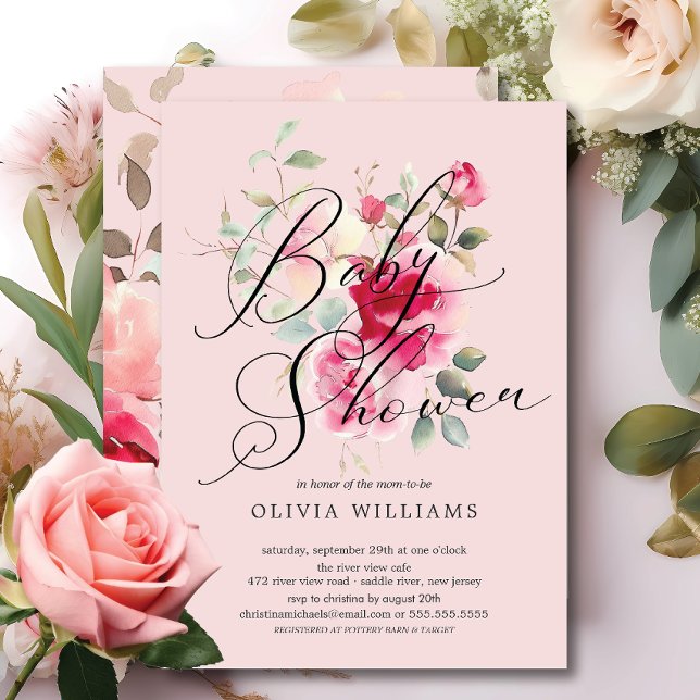 Blush Blossom Baby Shower Invitation (Creator Uploaded)
