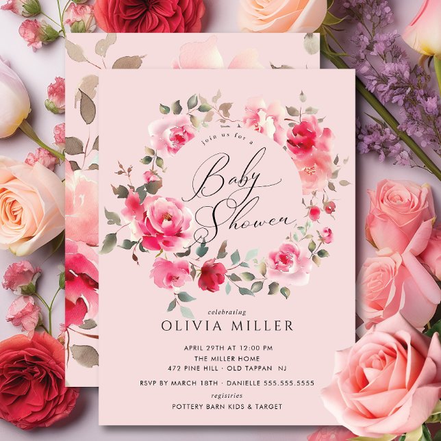 Blush Blossom Baby Shower Invitation (Creator Uploaded)