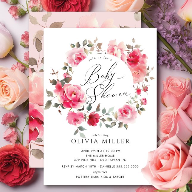 Blush Blossom Baby Shower Invitation (Creator Uploaded)