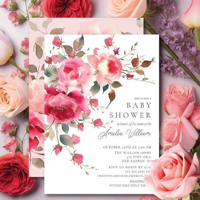 Blush Blossom Baby Shower Invitation (Creator Uploaded)