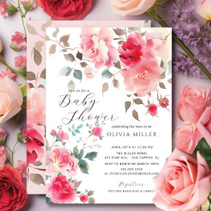 Blush Blossom Baby Shower Invitations