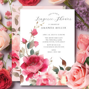 Blush Blossom Bridal Lingerie Shower Invitation